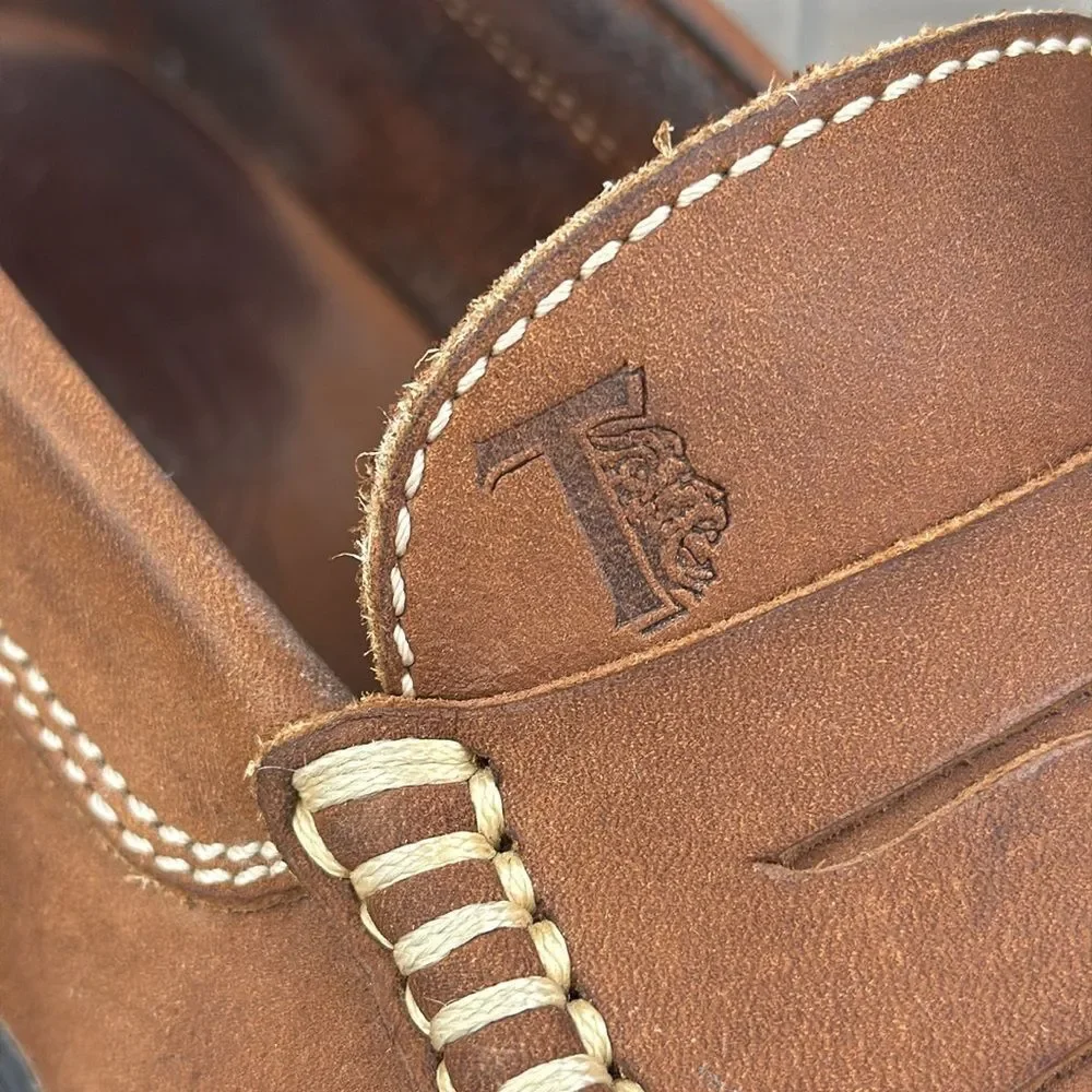 Tod’s Slip On Brown Leather Men’s Sz 7 Vibram Sole Penny Loafers